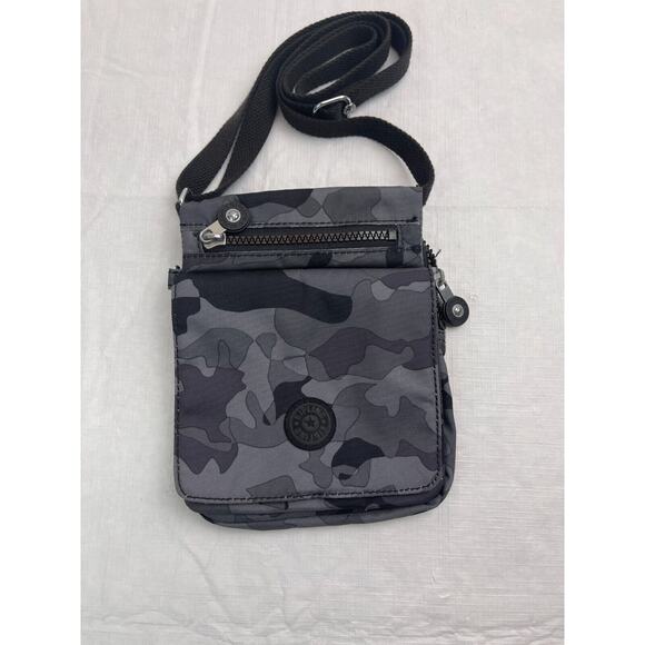 Kipling Handbags - Kipling Camo Fog Eldorado Gray Black Crossbody Travel Bag